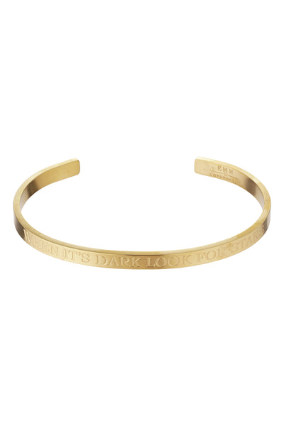 Armbånd bangle - when its Dark look for Stars - forgyldt - EMM Copenhagen
