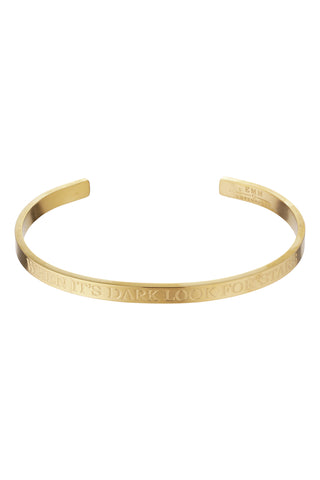 Armbånd bangle- when its Dark look for Stars - forgyldt