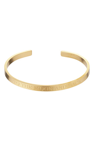 Armbånd bangle - To The Moon and back - forgyldt
