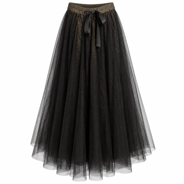 Daisy tyl skirt - black with gold glitter - EMM Copenhagen