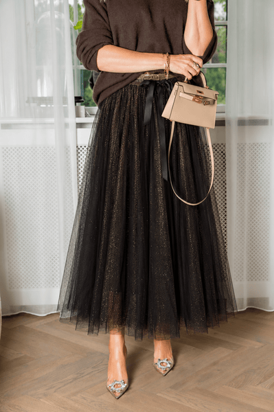 Daisy tyl skirt - black with gold glitter - EMM Copenhagen