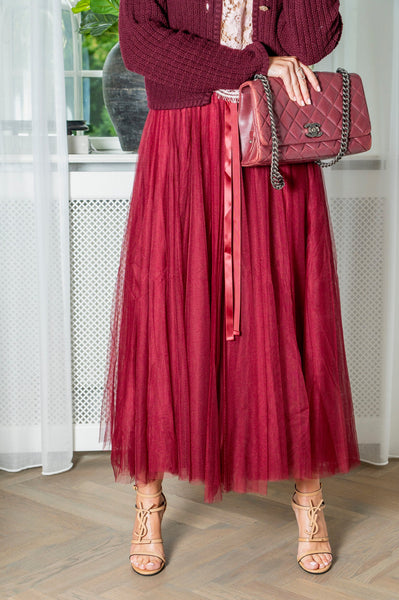 Daisy tyl skirt - bordeaux - EMM Copenhagen