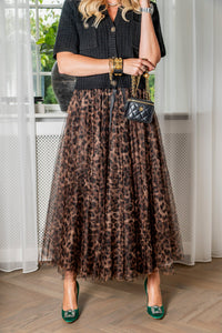Daisy tyl Skirt - Brown Leopard - EMM Copenhagen