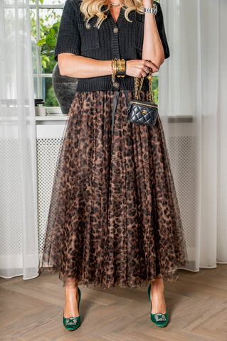 Daisy tyl Skirt - Brown Leopard - EMM Copenhagen