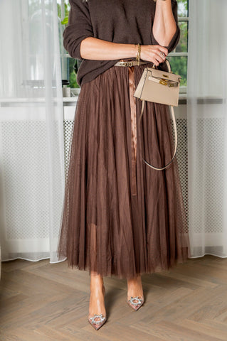 Daisy tyl skirt - choko - EMM Copenhagen