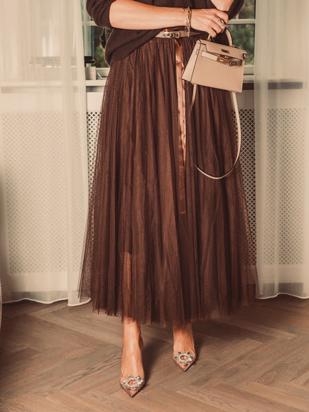 Daisy tyl skirt - choko - EMM Copenhagen