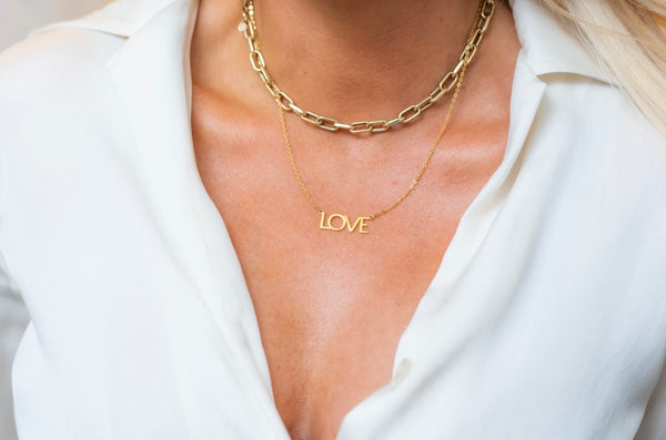 LOVE Necklace - forgyldt
