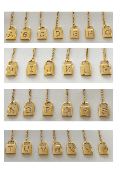 Lock Letters halskæde - alfabet - forgyldt