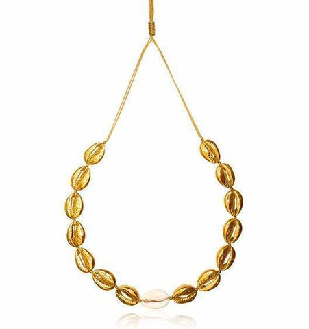 Shell Necklace - Gold/White