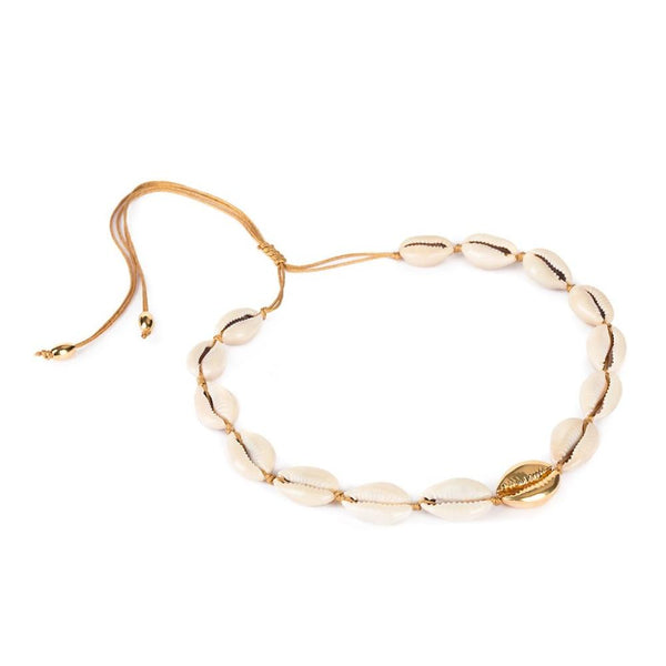 Shell Necklace - White/Gold