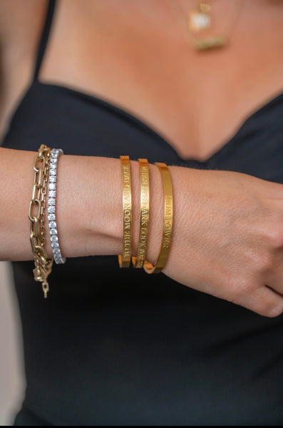 Armbånd bangle - To The Moon and back - forgyldt - EMM Copenhagen