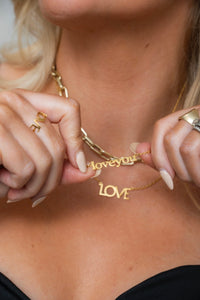 " I LOVE YOU" necklace - gold
