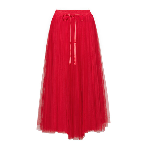 Daisy tyl skirt - red