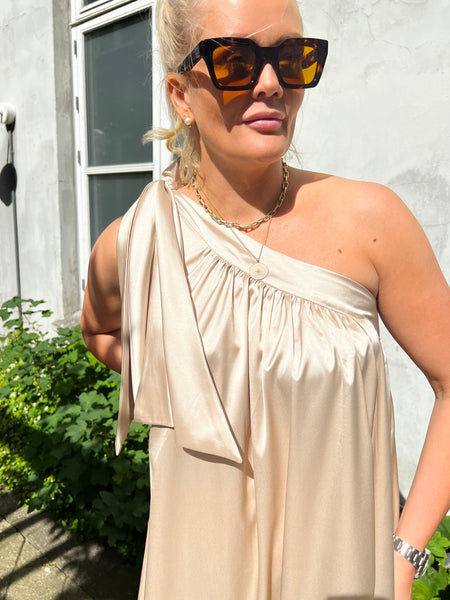 India One shoulder dress - sand