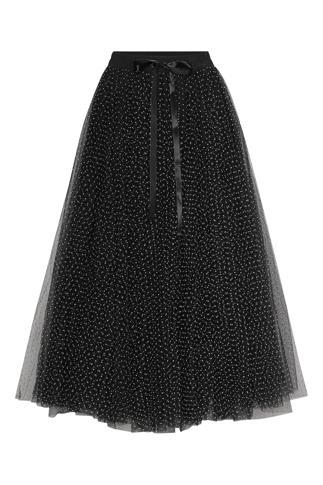 Daisy tyl skirt - black with dots