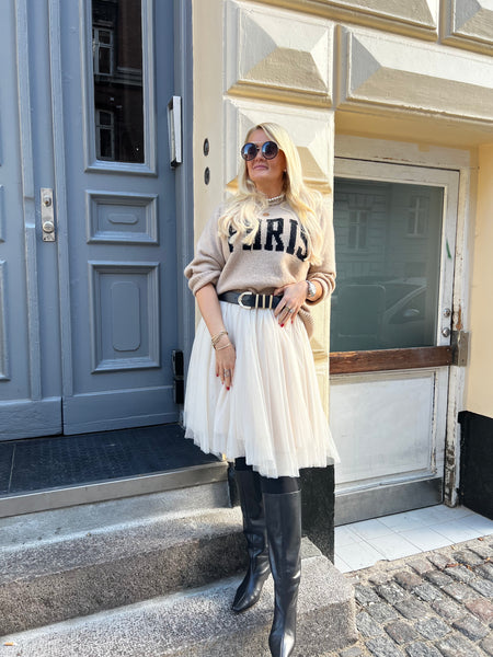 Chloe tyl skirt - creme