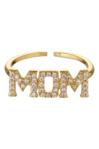 MOM ring with bling stones - forgyldt - EMM Copenhagen